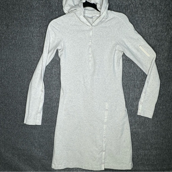 Athleta | Sweatshirt Hoodie Tunic Dress in Gray‎  Workout Athletic Sporty Sz XS - Picture 1 of 13